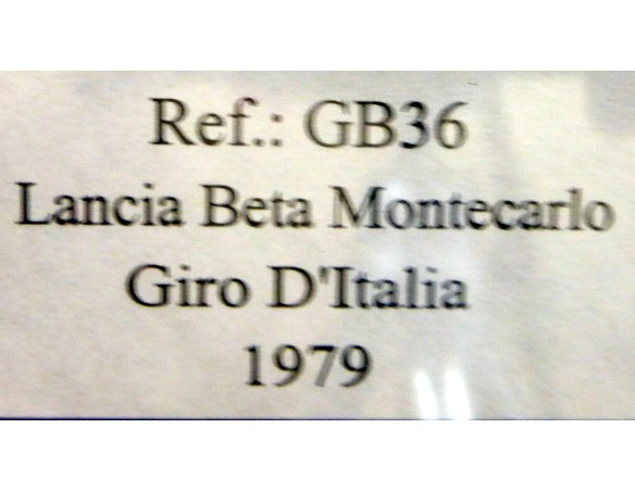 LANCIA BETA MONTECARLO GIRO DE ITALIA 1979	BLANCO ALITALIA Nº576 REF.GB36 FLY