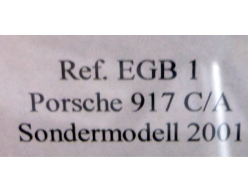 PORSCHE 917 C/A EDICION ALEMANIA NARANJA Nº1 SONDERMODELL 2001 REF.EGB1 FLY
