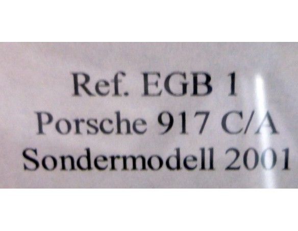 PORSCHE 917 C/A EDICION ALEMANIA NARANJA Nº1 SONDERMODELL 2001 REF.EGB1 FLY