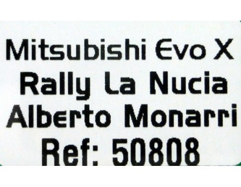 MITSUBISHI EVO X RALLY LA NUCIA ALBERTO MONARRI REF.50808 AVANT SLOT