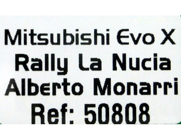 MITSUBISHI EVO X RALLY LA NUCIA ALBERTO MONARRI REF.50808 AVANT SLOT