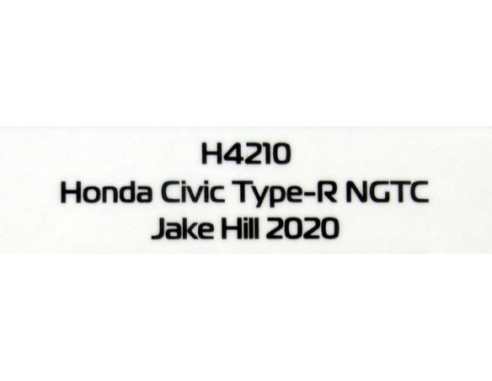HONDA CIVIC TYPE-R NGTC JAKE HILL 2020 REF.H4210 SUPERSLOT