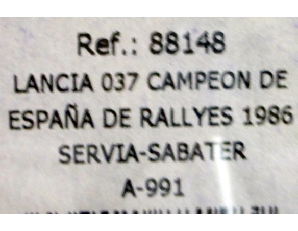 LANCIA 037CAMPEON RALLY ESPAÑA 1986 BLANCO VERDE SEVEN UP Nº2 REF.A991 FLY