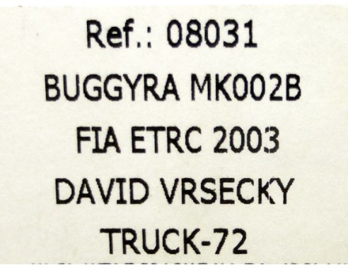 BUGGYRA MK002.B FIA ETRC 2003 TRUCK-72 DAVID VRSECKY Ref.08031 FLY
