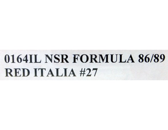 FORMULA 86/89 RED ITALIA Nº27 REF.0164IL NSR