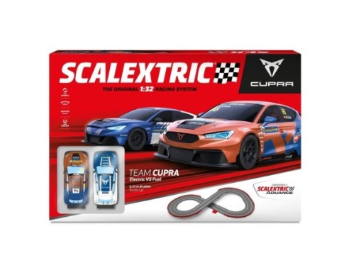 CIRCUITO DE SCALEXTRIC ANALOGICO TEAM CUPRA ELECTRIC VS FUEL REF.U10423S500 SCX