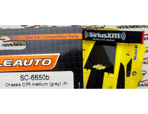 CARROCERIA CORVETTE AMARILLO Y CHASIS C7R MEDIUM REF.SC6650b SCALEAUTO