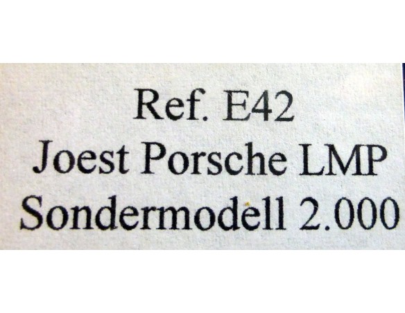 JOEST PORSCHE EDICION ALEMANIA NARANJA Nº20 SONDERMODELL 2000 FLY