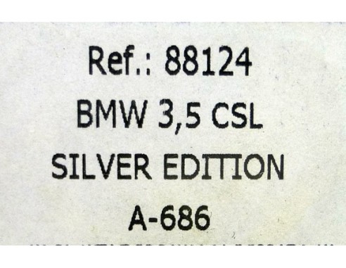 BMW 3,5 CSL  SILVER EDITION A686 REF.88124 FLY