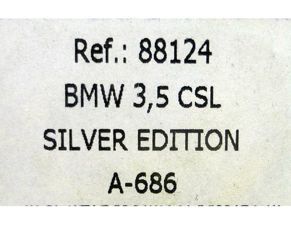 BMW 3,5 CSL  SILVER EDITION A686 REF.88124 FLY