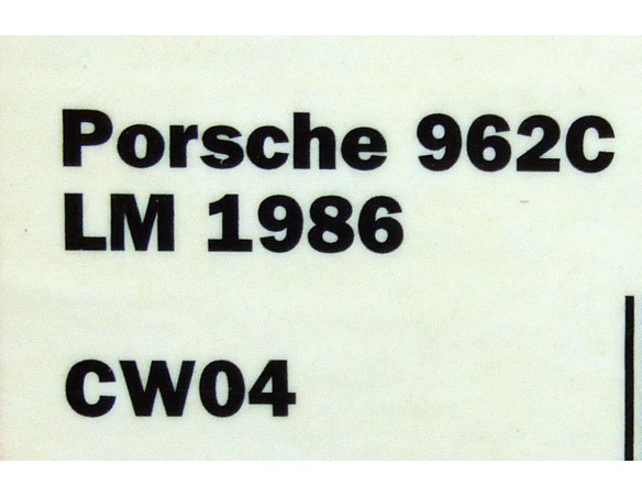 PORSCHE 962C LE MANS 1986 REF.CW04 SLOT.IT