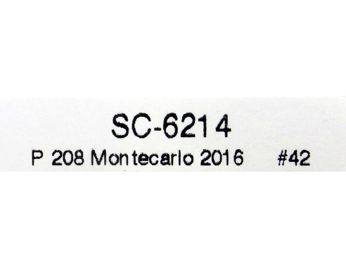 PEUGEOT 208 T16 MONTECARLO 2016 Nº42 REF.SC6214 SCALEAUTO