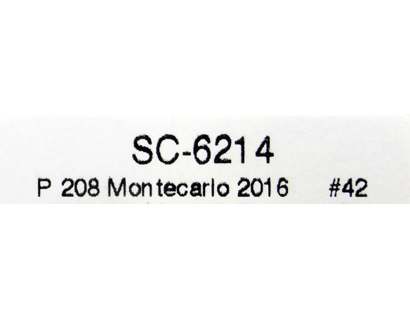 PEUGEOT 208 T16 MONTECARLO 2016 Nº42 REF.SC6214 SCALEAUTO