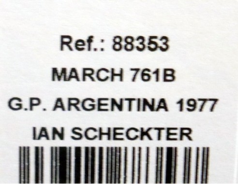 MARCH 761 B DEL G. P. DE ARGENTINA 1977, ROTHMANS REF. 88353 FLY