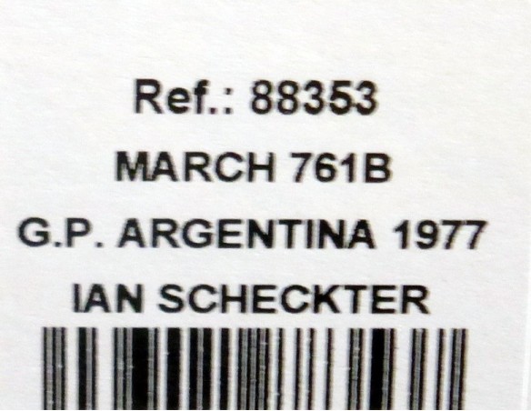 MARCH 761 B DEL G. P. DE ARGENTINA 1977, ROTHMANS REF. 88353 FLY