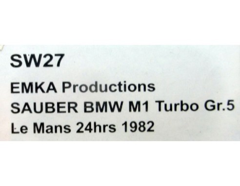 SAUBER BMW M1 TURBO OLIMPUS GR5 REF. SW27 SIDEWAYS