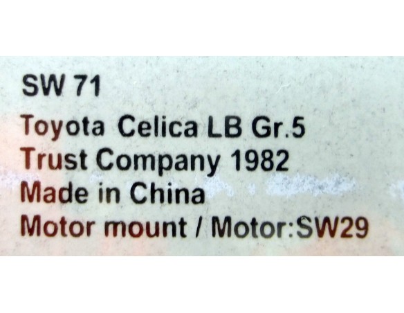 TOYOTA CELICA LB Gr.5 TURBO. TRUTS COMPANY 1982 REF.SW71 SIDEWAYS
