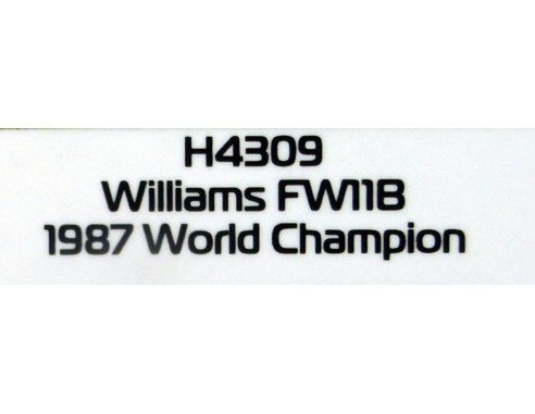 WILLIAMS FW 11B 1987 WORLD CHAMPION REF.H4309 SUPERSLOT