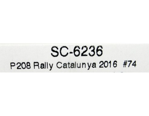 PEUGEOT 208 RALLY CATALUNYA 2016 Nº74 SOLANS REF. SC6236 SCALEAUTO