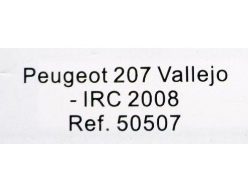 PEUGEOT 207 VALLEJO IRC 2008 REF.50507 AVANT SLOT