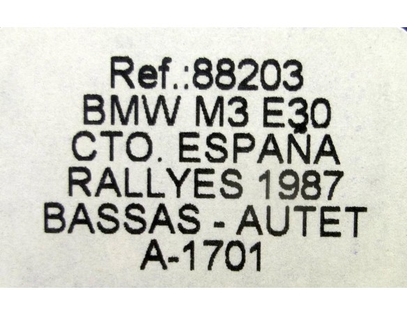 BMW M3 E30 CTO.ESPAÑA RALLYES 1987 A1701 REF.88203 FLY