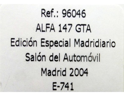 ALFA ROMEO 147 GTA ED.SP .SALON DEL AUTOMOVIL MADRID 2004 E741 REF.96046 FLY