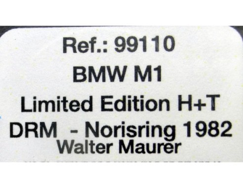 BMW M1 LIMITED EDITION H+T DRM NORISRING 1982 REF.99110 FLY