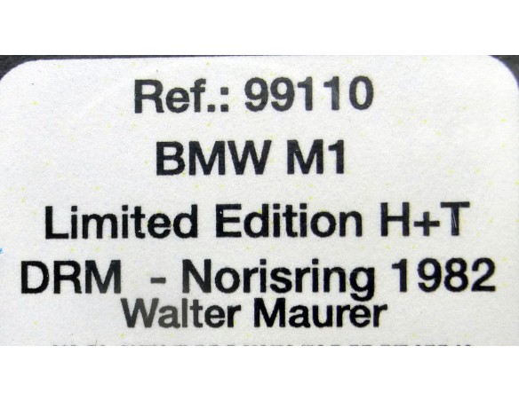 BMW M1 LIMITED EDITION H+T DRM NORISRING 1982 REF.99110 FLY