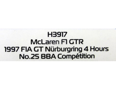 MCLAREN F1 GTR 1977 FIA GT NURBURGRING 4H BBA COMPÉTITION REF.H3917 SUPERSLOT