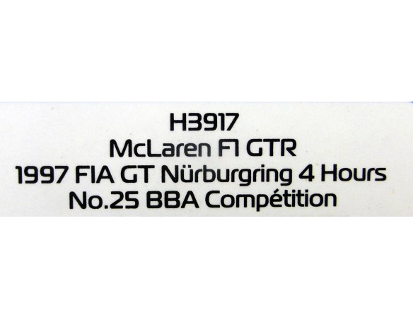 MCLAREN F1 GTR 1977 FIA GT NURBURGRING 4H BBA COMPÉTITION REF.H3917 SUPERSLOT