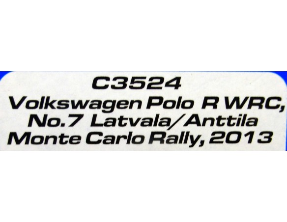 VOLKSWAGEN POLO R WRC RALLY MONTE CARLO 2013 LATVALA REF.C3524 SUPERSLOT