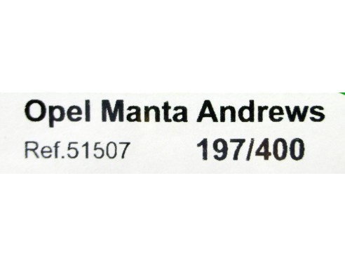 OPEL MANTA ANDREWS REF.51507 LTD. AVANT SLOT