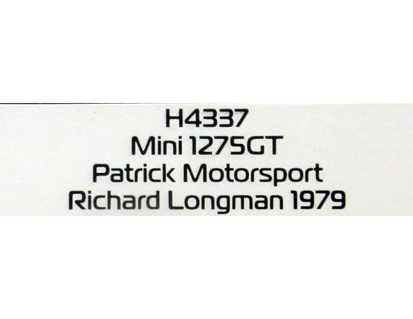 MINI 1275 GT PATRICK MOTORSPORT 1979 REF.H4337 SUPERSLOT