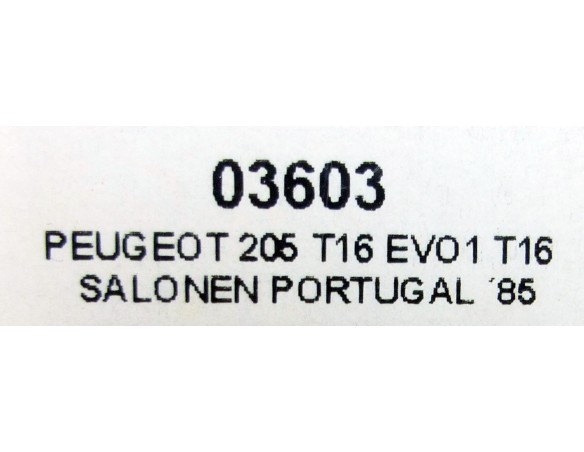 PEUGEOT 205 T16 EVO1 SALONEN PORTUGAL 1985 REF.03603 SRC