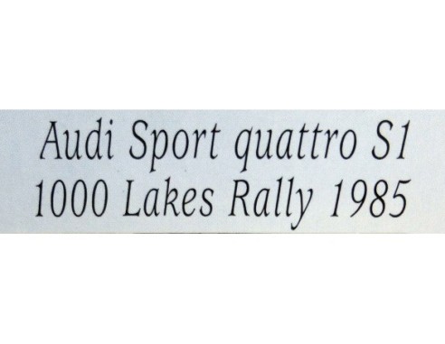 AUDI SPORT QUATTRO S1 100 LAKES RALLY 1985 REF.08337 REVELL