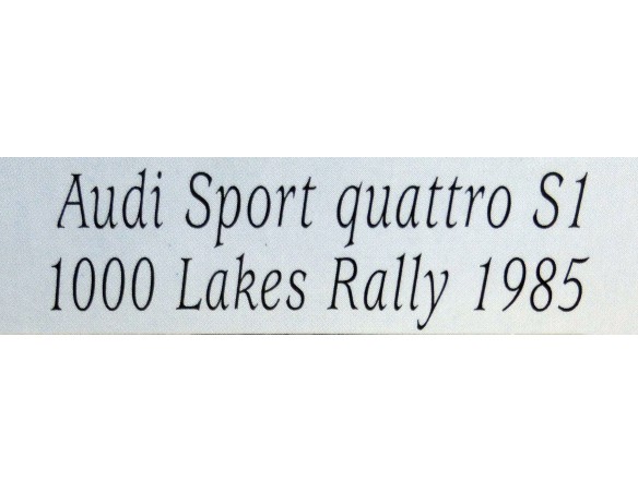 AUDI SPORT QUATTRO S1 100 LAKES RALLY 1985 REF.08337 REVELL