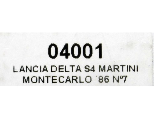 LANCIA DELTA S4 MARTINI MONTECARLO 86 Nº7 REF.04001 SRC