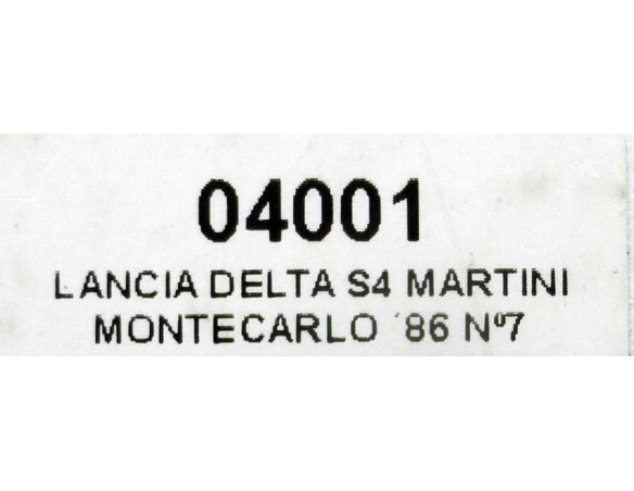 LANCIA DELTA S4 MARTINI MONTECARLO 86 Nº7 REF.04001 SRC