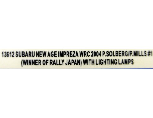 SUBARU NEW AGE IMPREZA WRC 2004 Nº1 WINNER OF RALLY JAPAN REF.13612 AUTOART