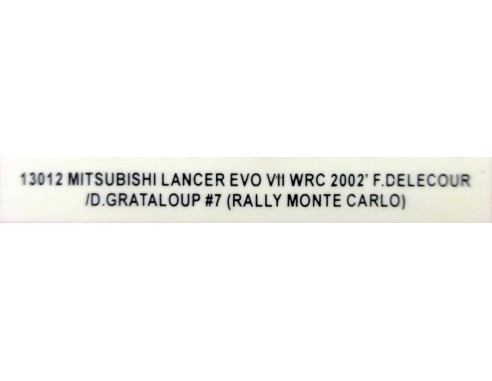 MITSUBISHI LANCER EVO VII WRC 2002 RALLY MONTECARLO REF.13012 AUTOART