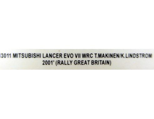 MITSUBISHI LANCER EVO VII WRC 2001 RALLY GREAT BRITAIN REF.13011 AUTOART