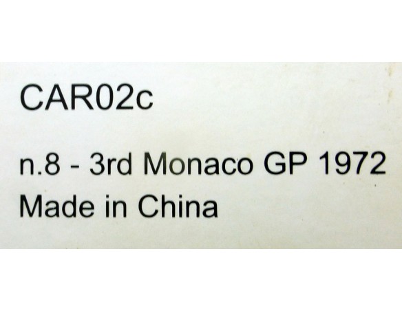 Lotus 72 Nº8 3rd  Monaco GP 1972 Emerson Fitipaldi MB REF.CAR02c POLICAR