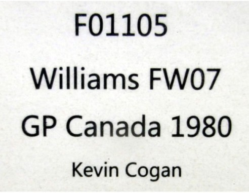 WILLIAMS FW07  F1 GP CANADA 1980 REF.F01105 FLYSLOT