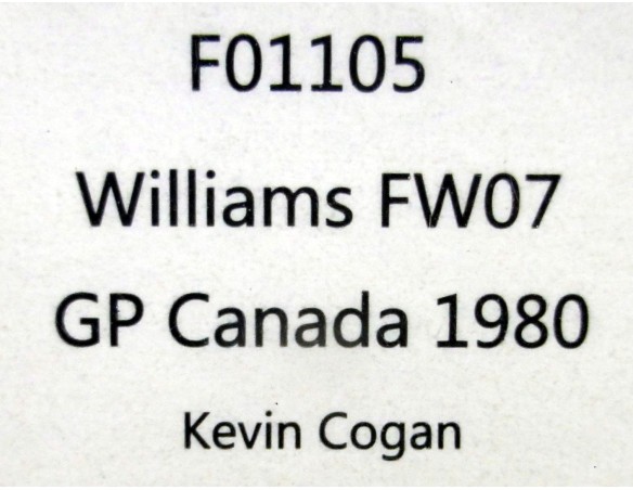 WILLIAMS FW07  F1 GP CANADA 1980 REF.F01105 FLYSLOT