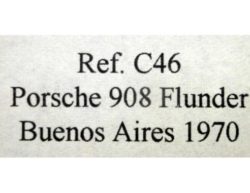 PORSCHE 908 FLUNDER “Buenos Aires70” BLANCO COCACOLA REF.C46 FLY