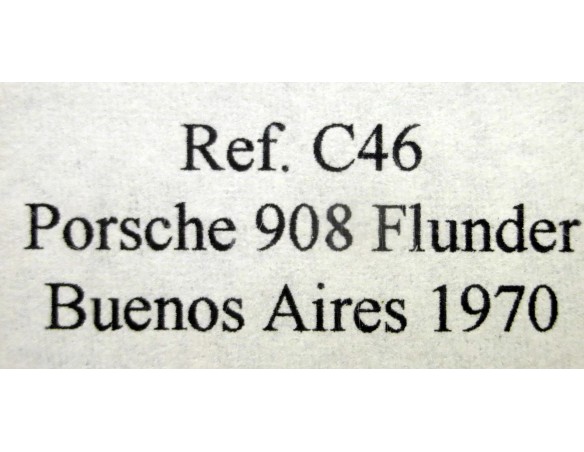 PORSCHE 908 FLUNDER “Buenos Aires70” BLANCO COCACOLA REF.C46 FLY