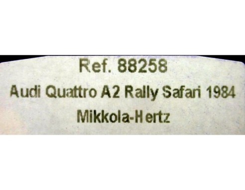 AUDI QUATTRO A2 RALLY SAFARI MONTECARLO 1984 REF.88258 FLY