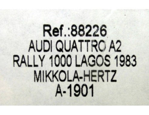 AUDI QUATTRO A2 RALLY 100 LAGOS 1983 REF.88226 FLY