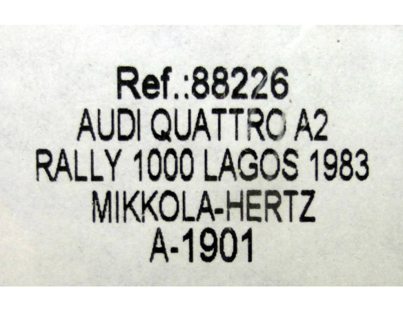 AUDI QUATTRO A2 RALLY 100 LAGOS 1983 REF.88226 FLY