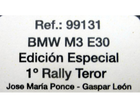BMW M3 E30 ED.ESPECIAL 1º RALLY TEROR REF.99131 FLY